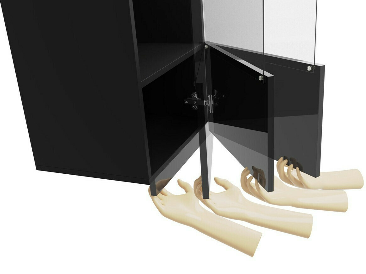 Parete attrezzata Tivdalu 107 (Nero + Nero lucido)