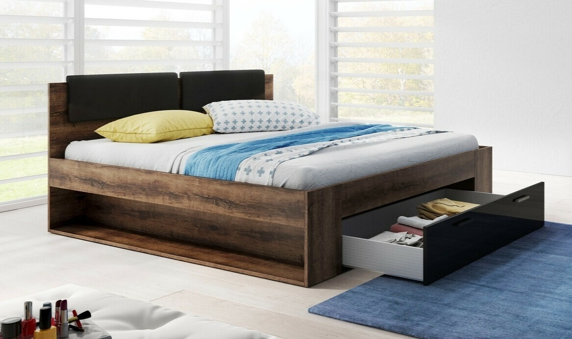 Letto Levruvu 106 (Quercia del Monastery + Nero lucido)