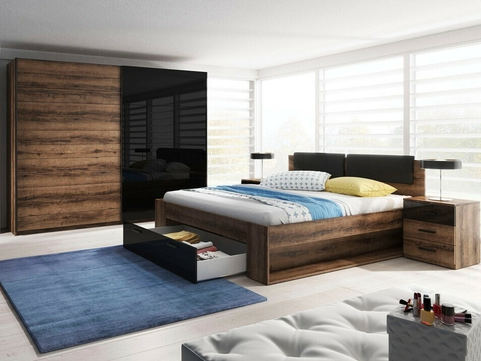 Letto Levruvu 106 (Quercia del Monastery + Nero lucido)