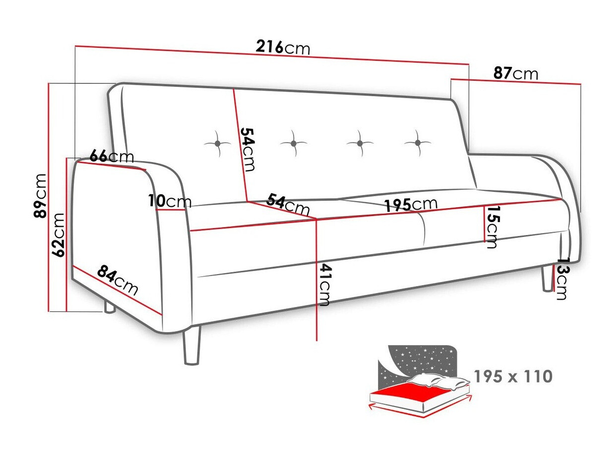 Divano letto Plano 100