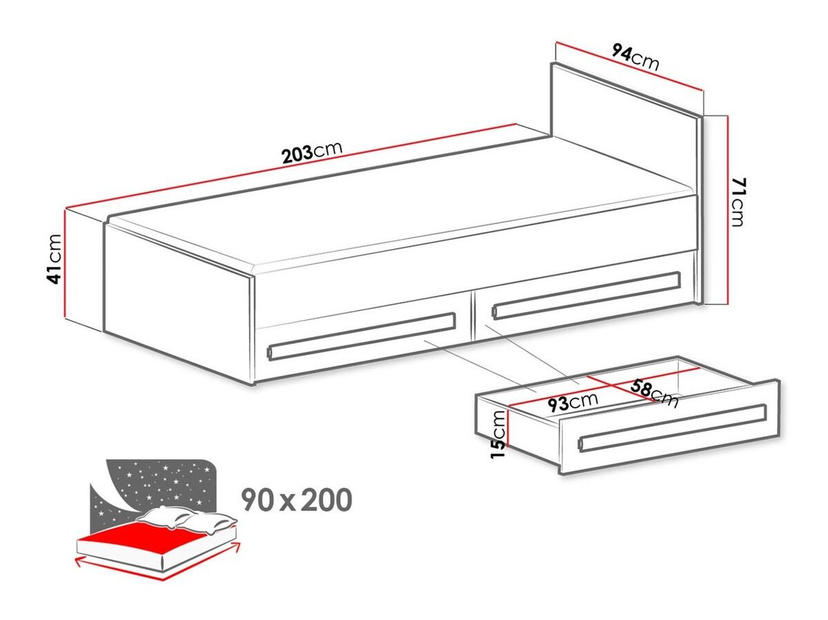 Letto Merevari 102 (Bianco + Lucidare Turchese)