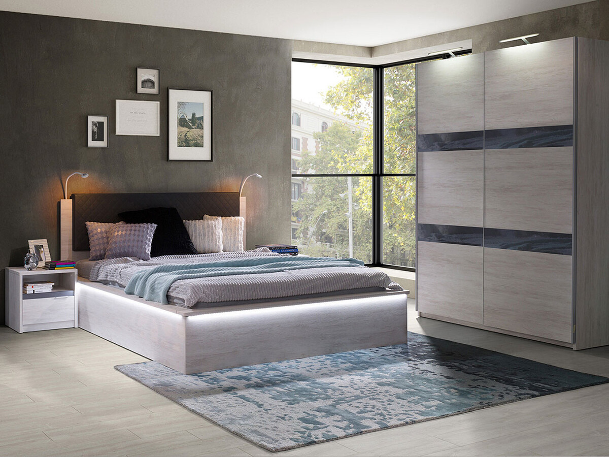 Letto Fivelbo 105 (Rovere sbiancato + Soft Pik 020)