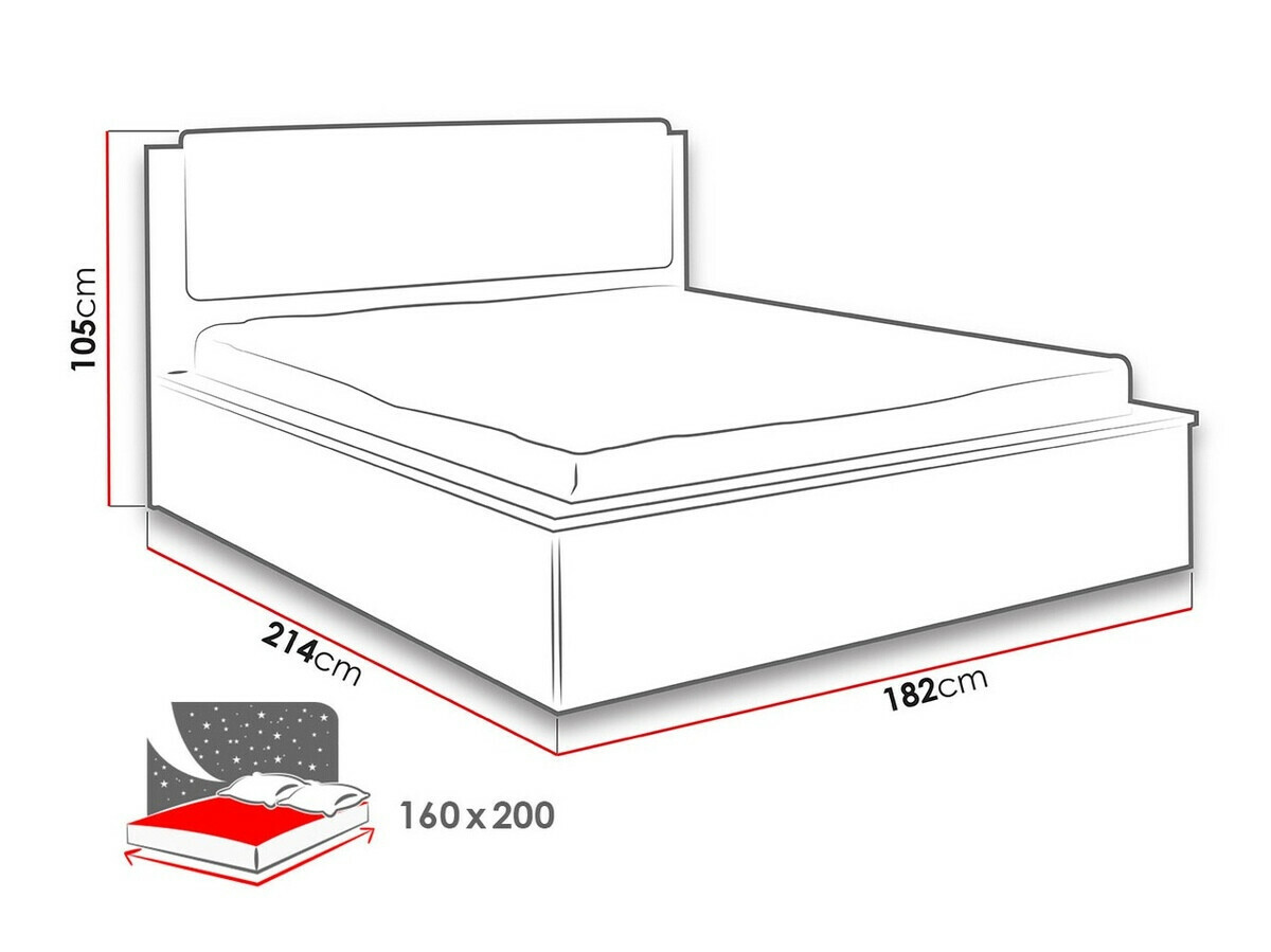 Letto Fivelbo 105 (Rovere sbiancato + Soft Pik 020)