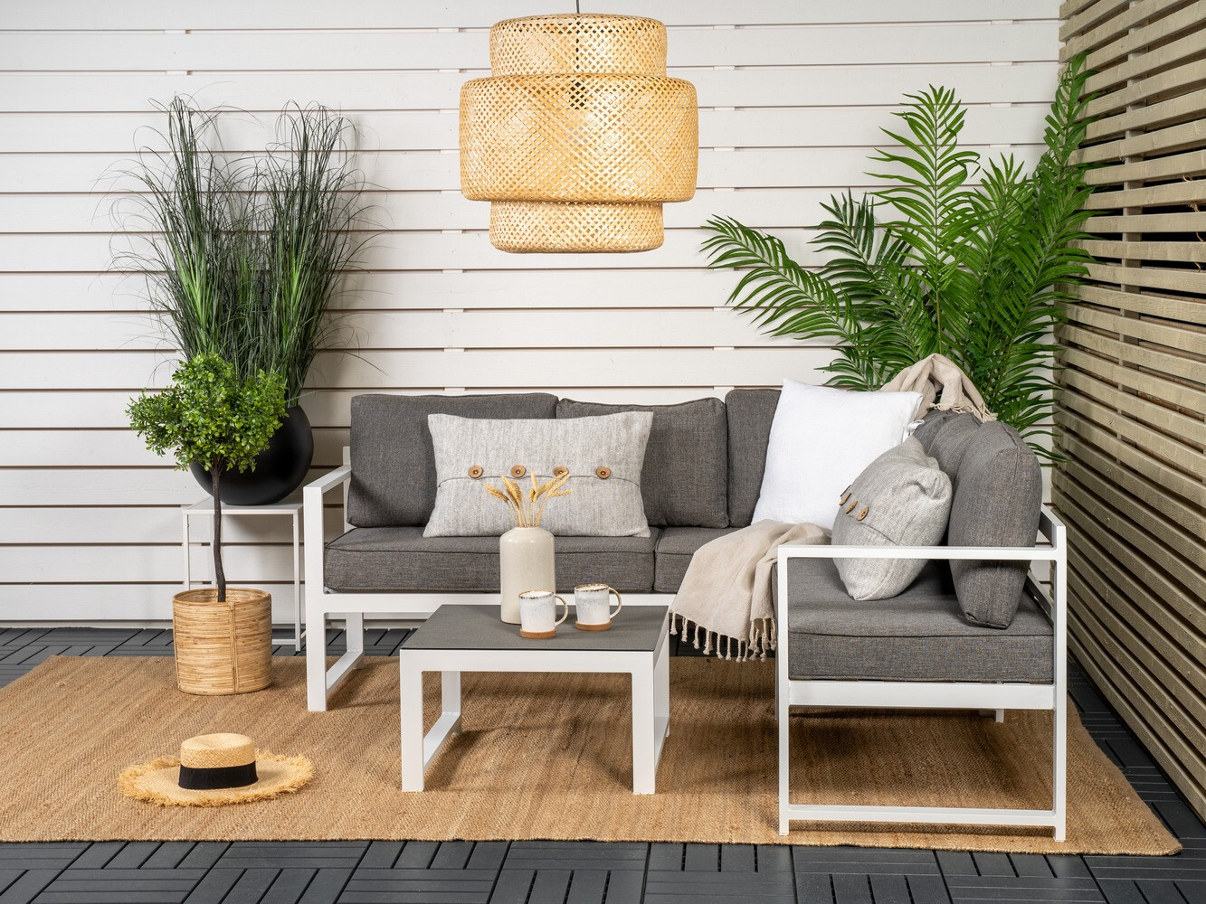 Mobili da giardino Dallas 773 (Bianco + Grigio)