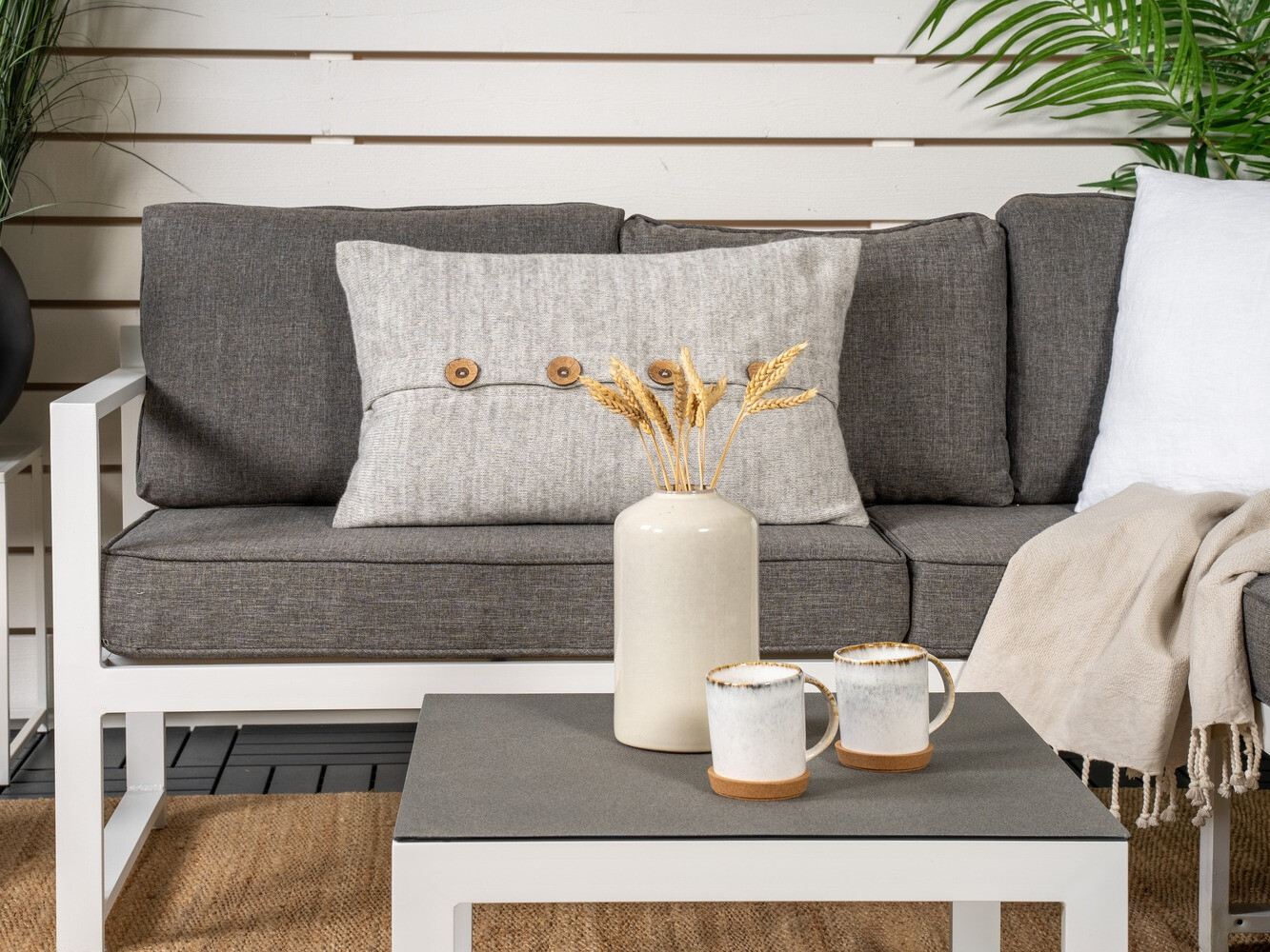 Mobili da giardino Dallas 773 (Bianco + Grigio)