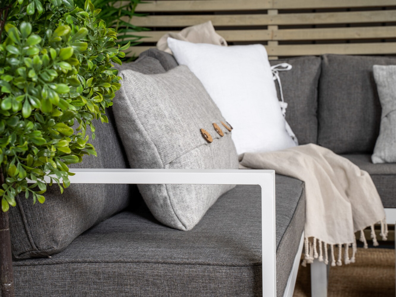 Mobili da giardino Dallas 773 (Bianco + Grigio)