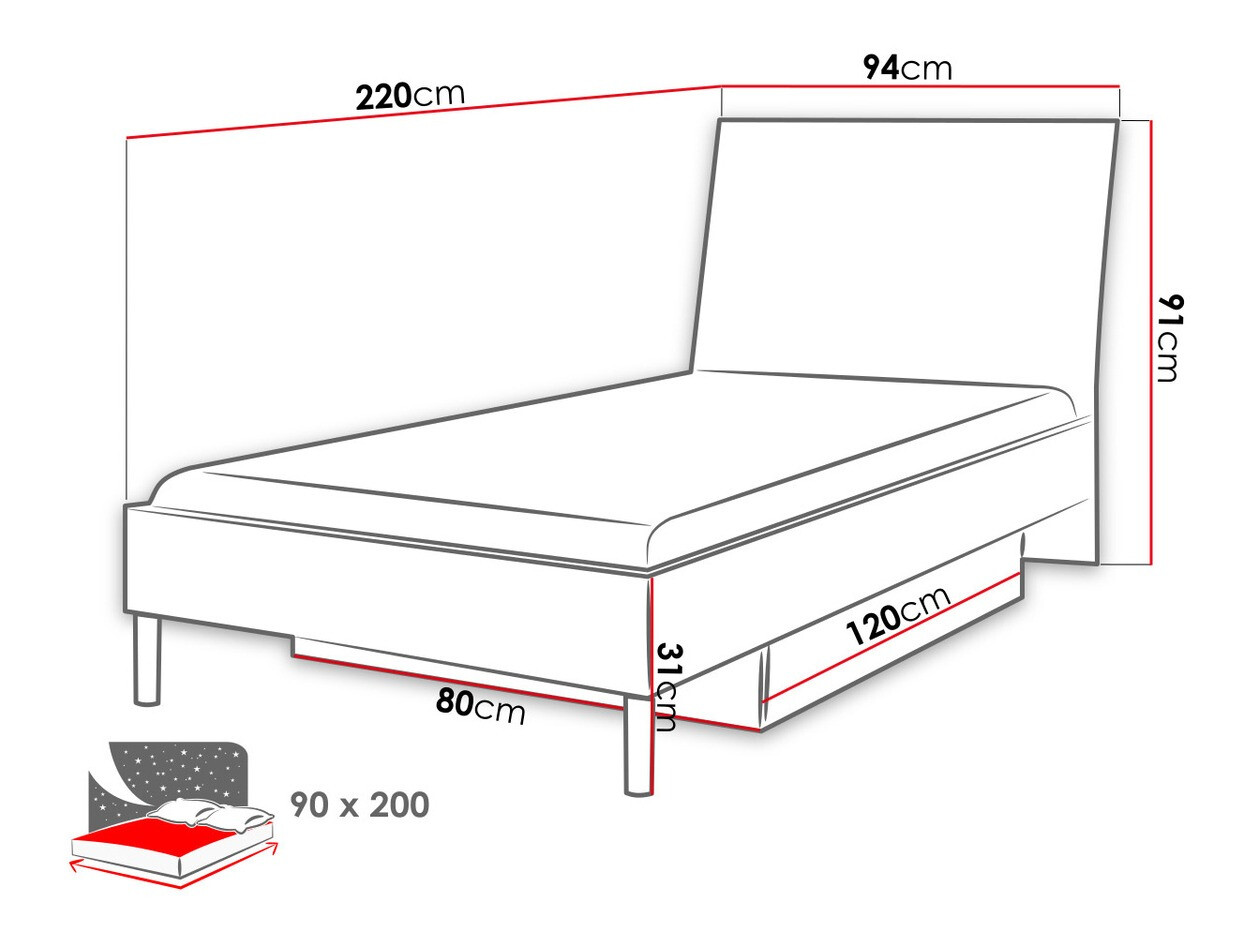 Letto Campus (Bianco + Rosa lucido)