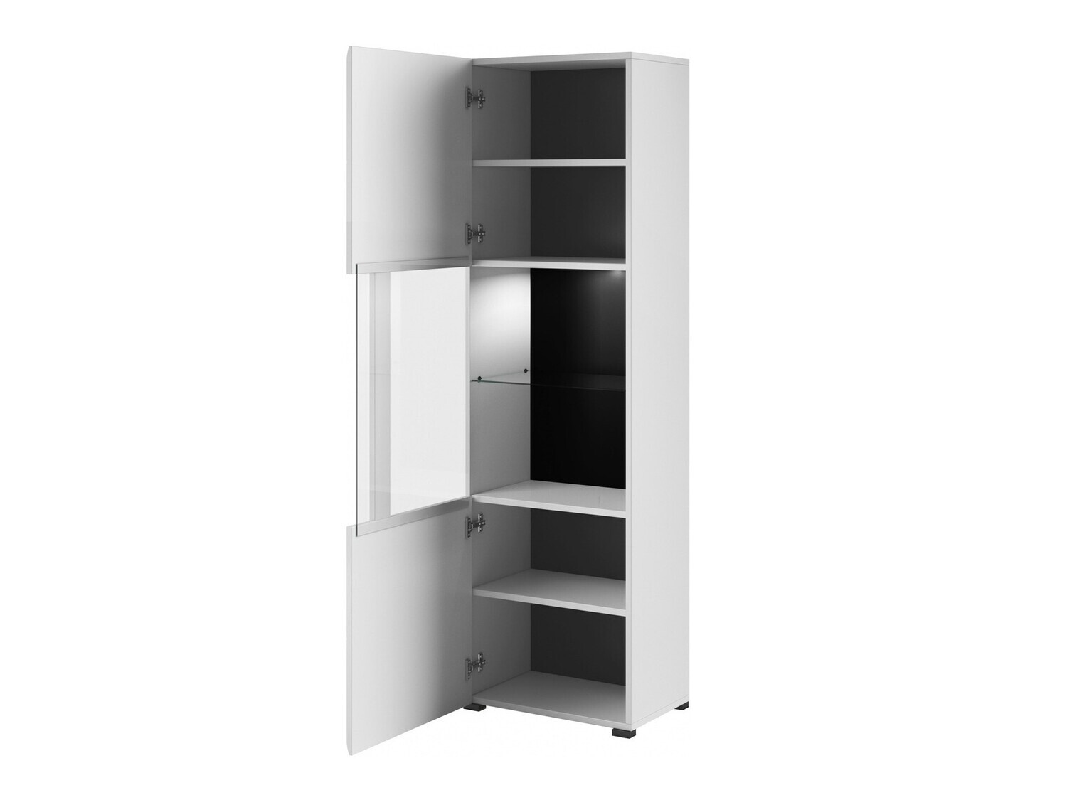 Scaffale Ophsalu 110 (Bianco + Bianco lucido)