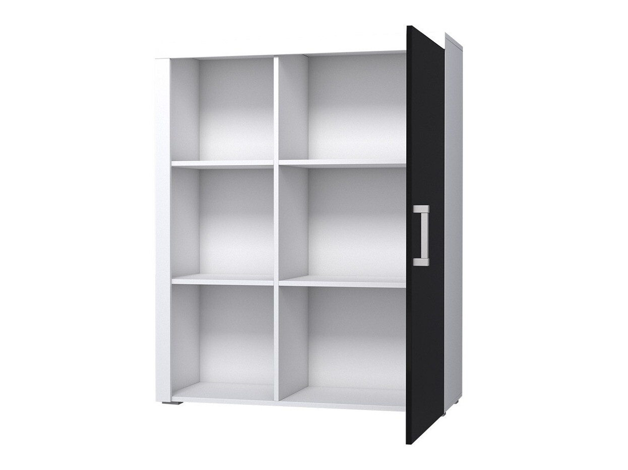 Set mobili soggiorno Charlotte 106 (Bianco + Nero lucido)