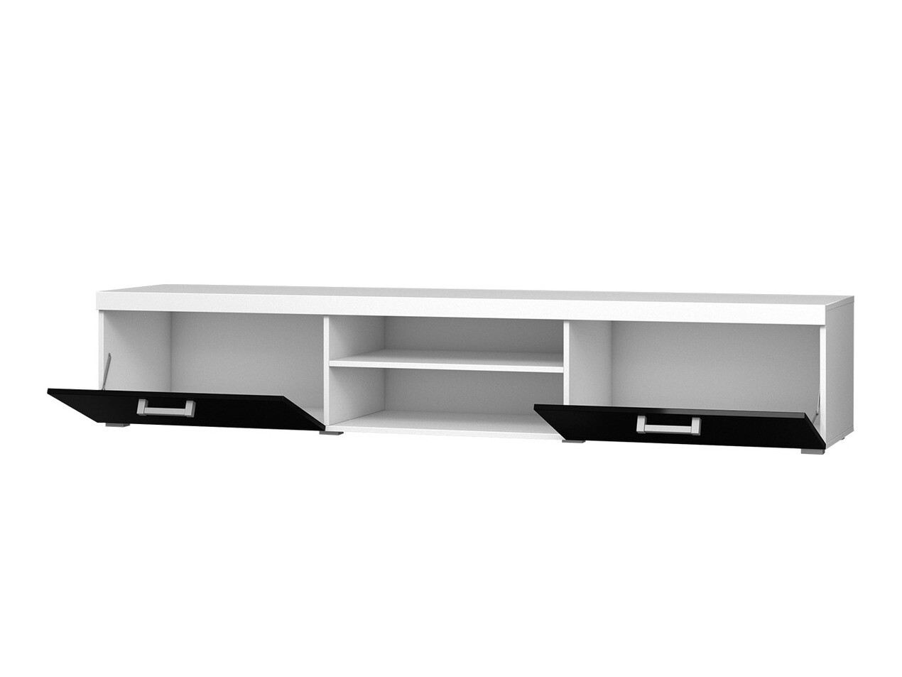 Set mobili soggiorno Charlotte 106 (Bianco + Nero lucido)
