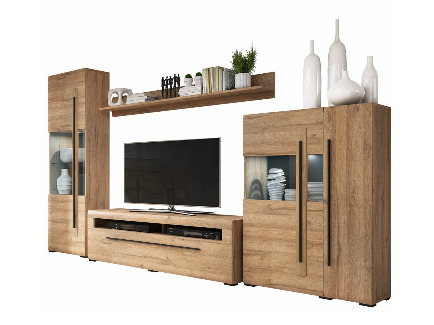 Parete attrezzata Ophsalu 111 (Nipote di quercia)