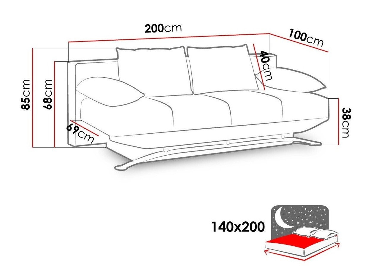 Divano letto Velum (Soft 020)