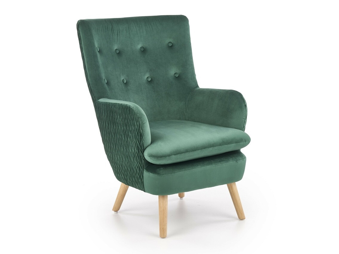 Poltrona Houston 838 (Verde scuro + Luminoso legno)