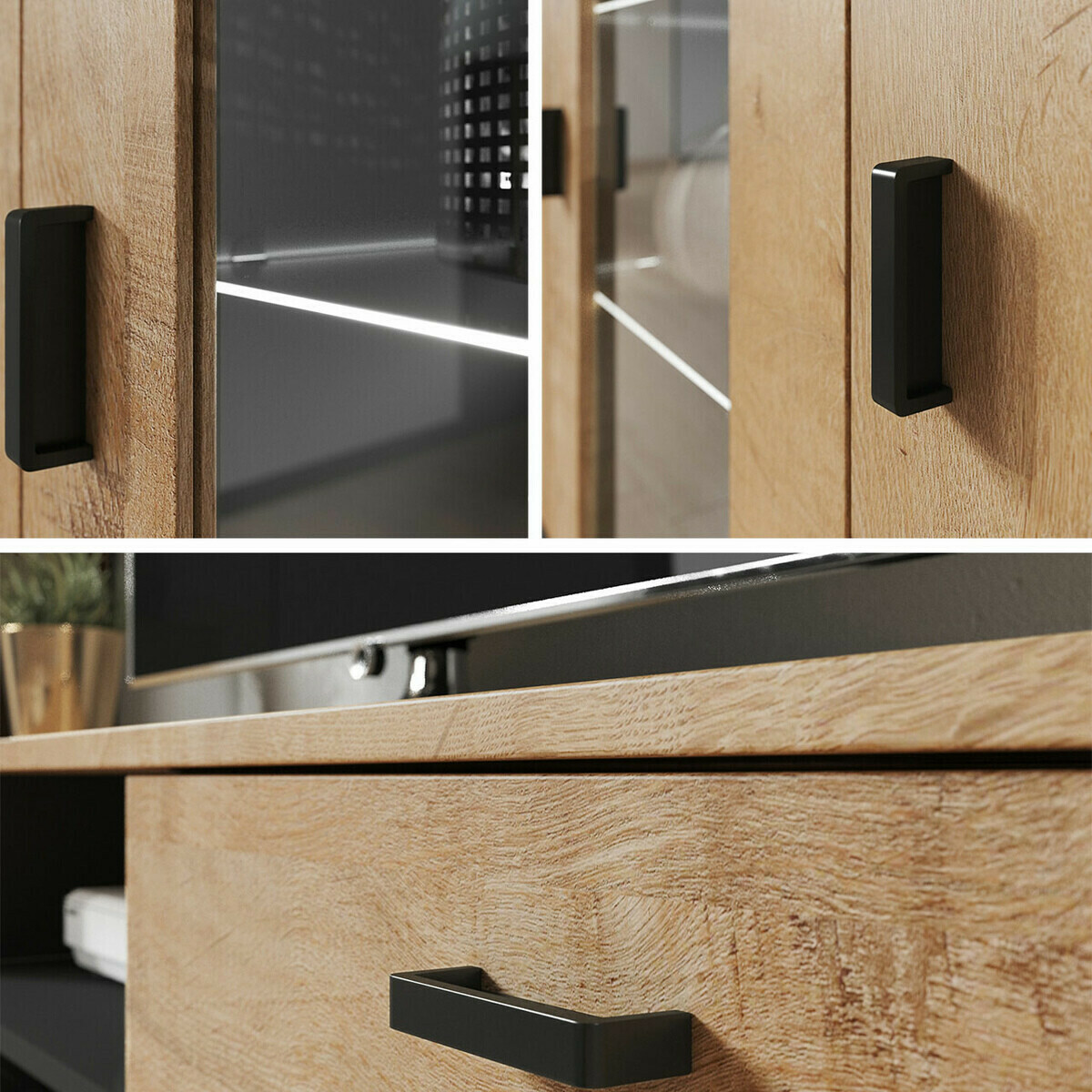 Parete attrezzata Tornola 115 (Bianco + Bianco lucido)