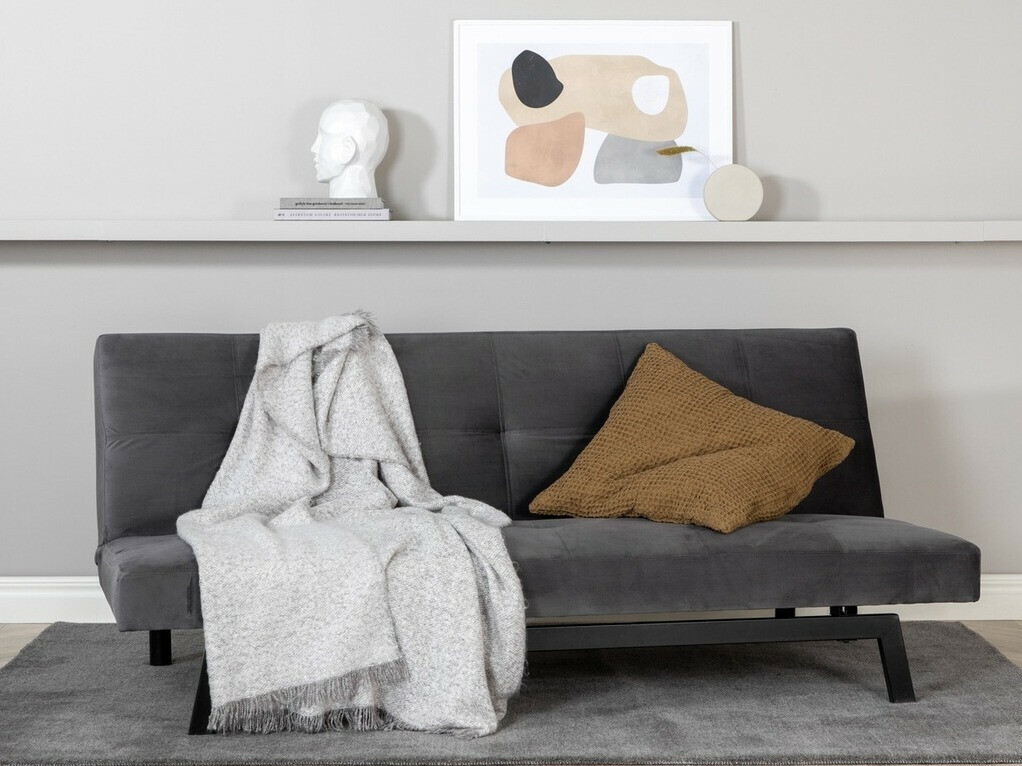 Divano letto Dallas 1710 (Grigio scuro + Nero)