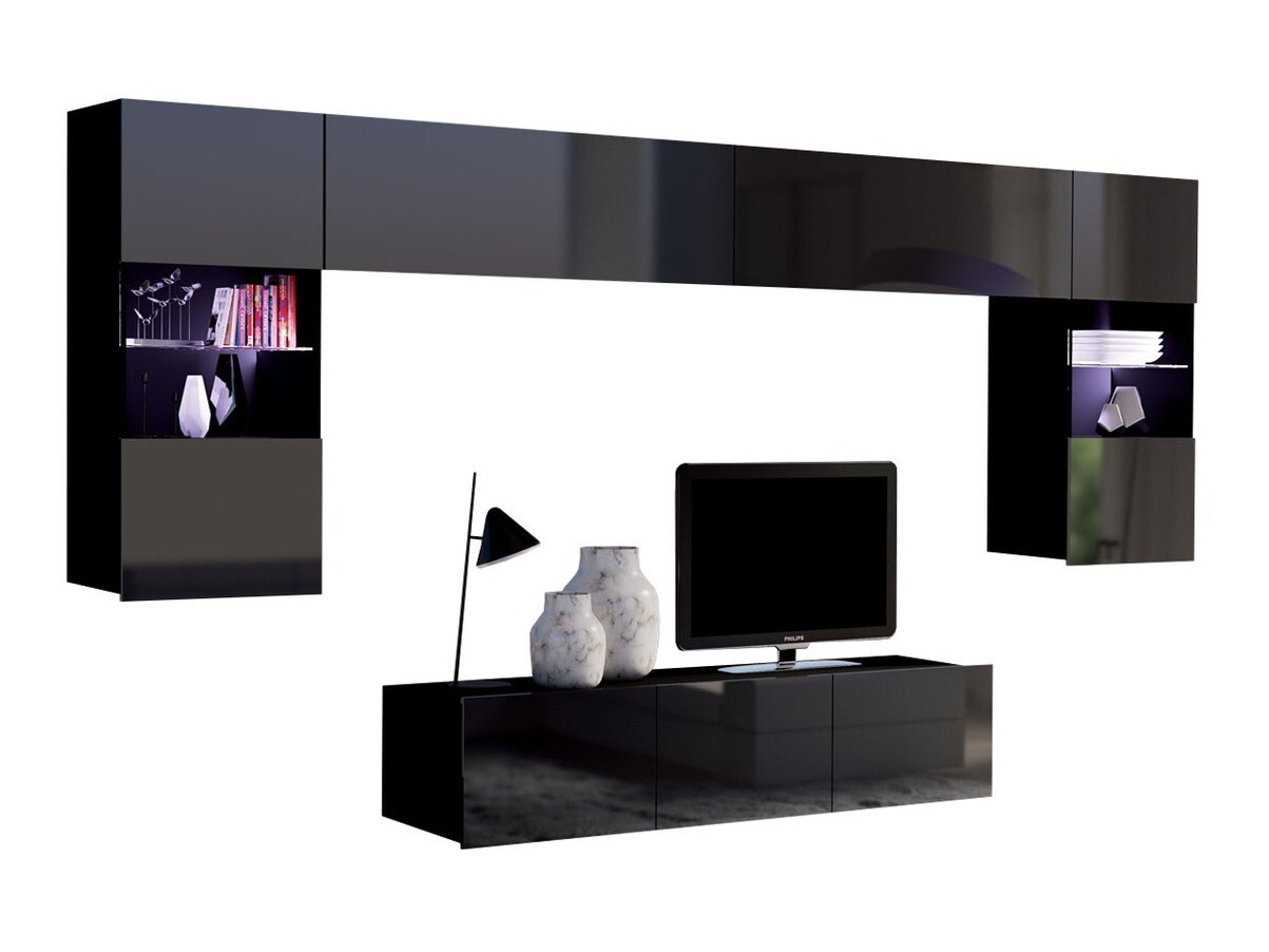 Set mobili soggiorno Tivdalu 106 (Nero)