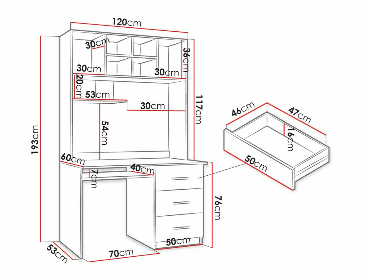 Scrivania da ufficio Campus (Bianco + Bianco lucido + Grigio lucido)