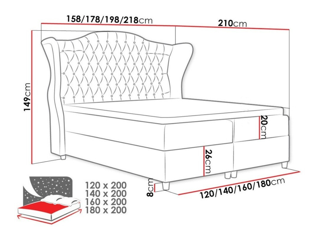 Letto continentale Poeta (Kronos 07)