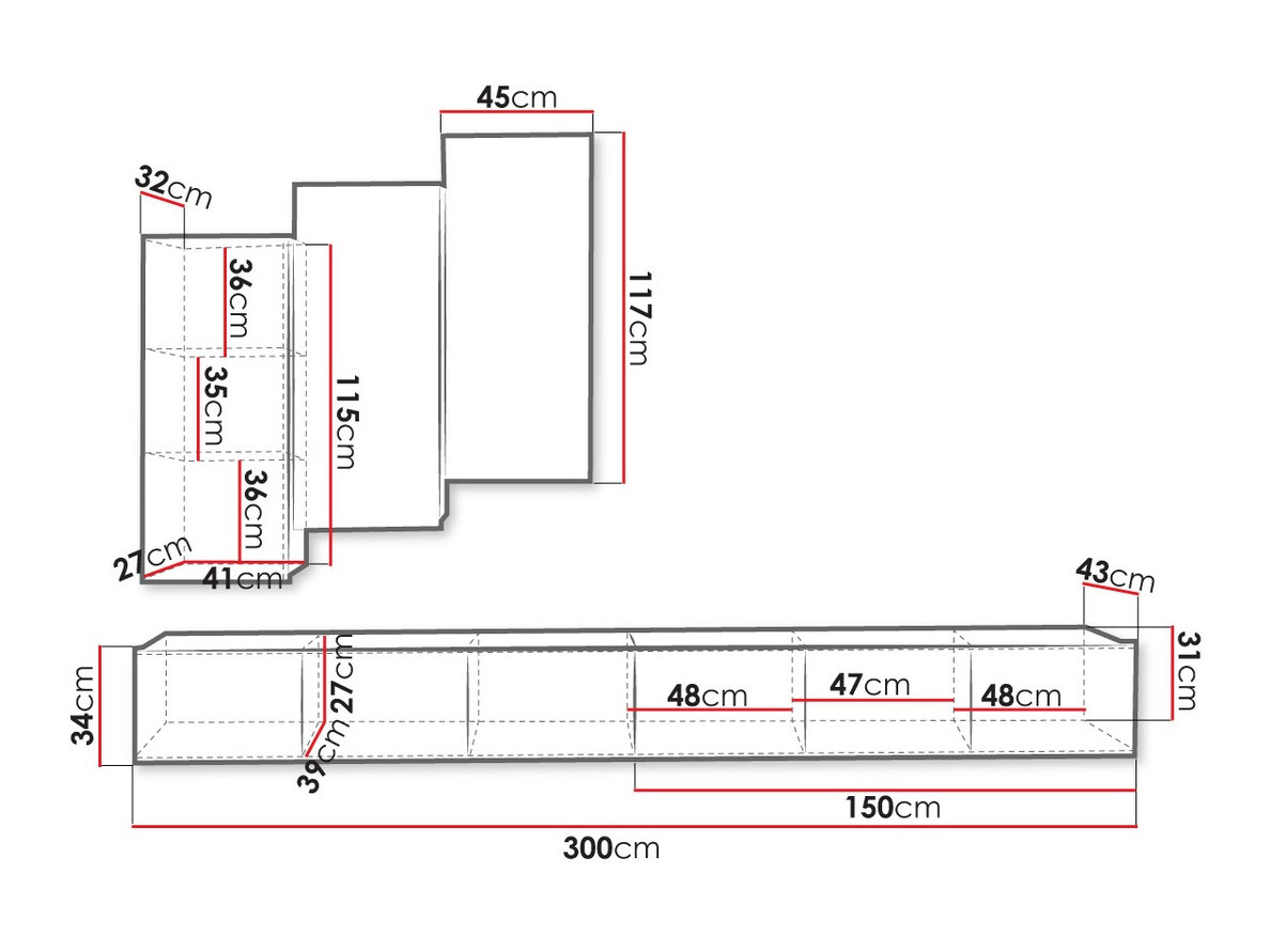 Parete attrezzata Tivdalu 131 (Bianco)