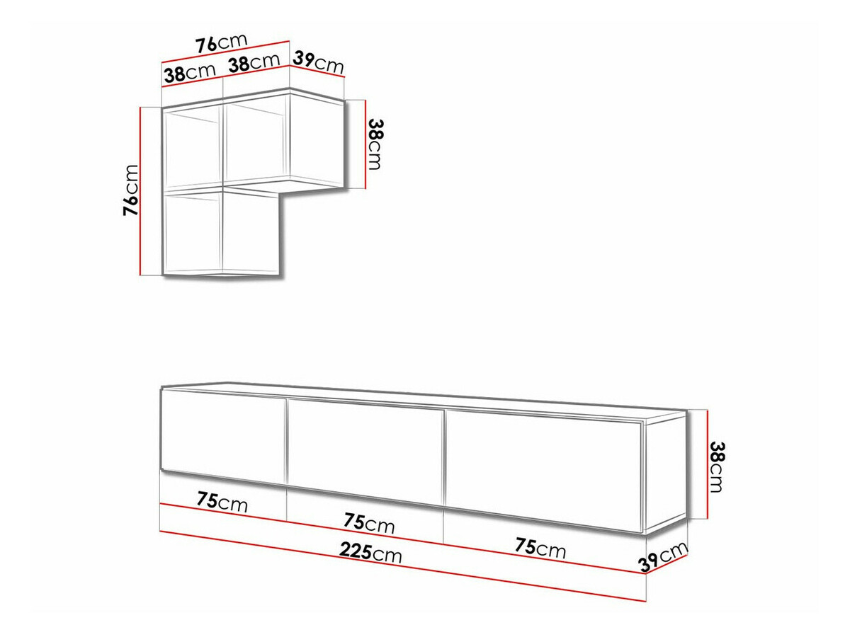 Parete attrezzata Corbele 111 (Bianco)