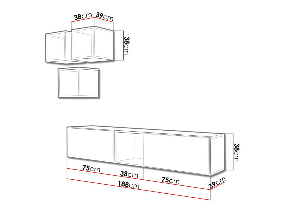 Parete attrezzata Corbele 113 (Bianco)