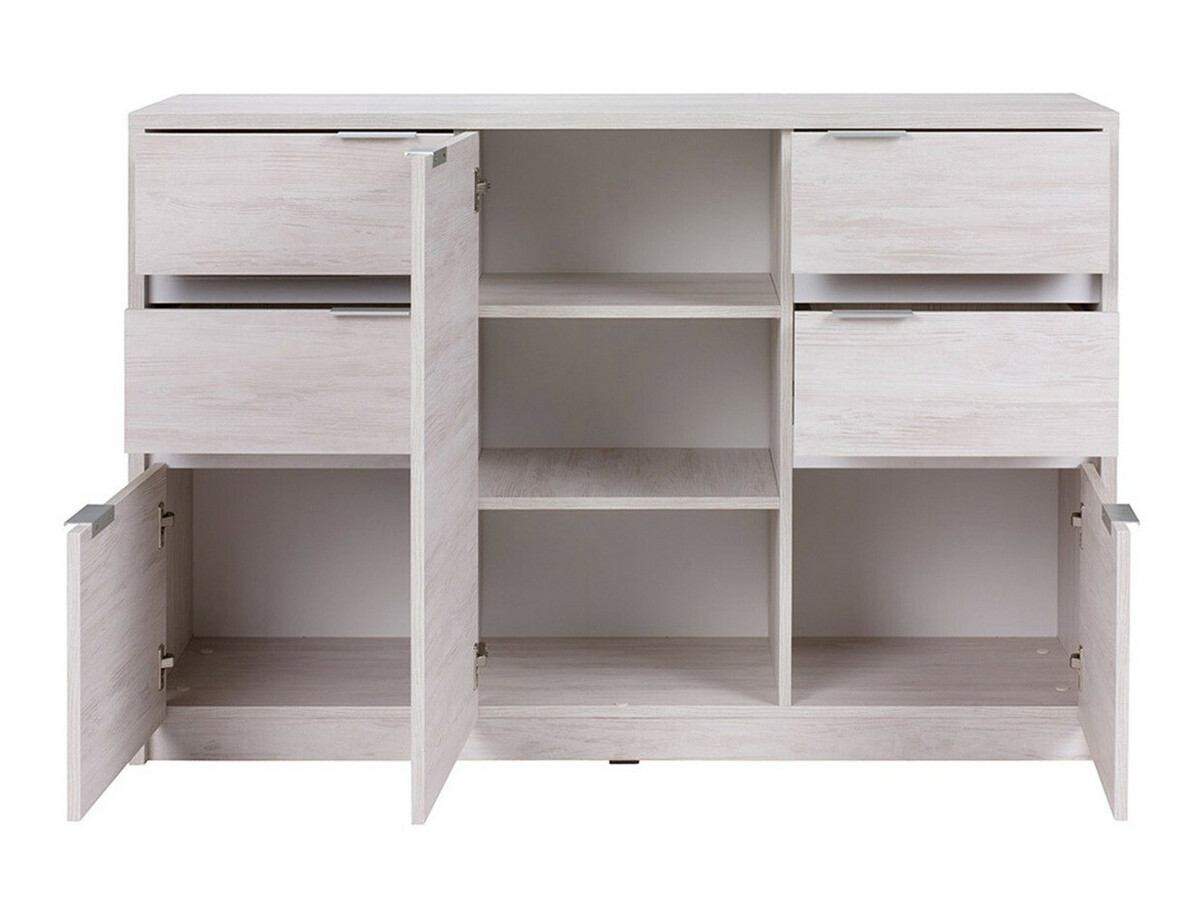 Parete attrezzata Fivelbo 117 (Quercia del Monastery + Nero lucido)