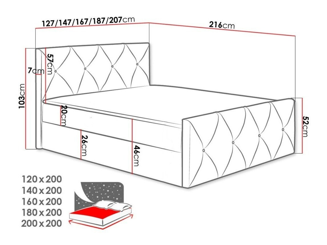 Letto continentale Litus I (Mono 242)