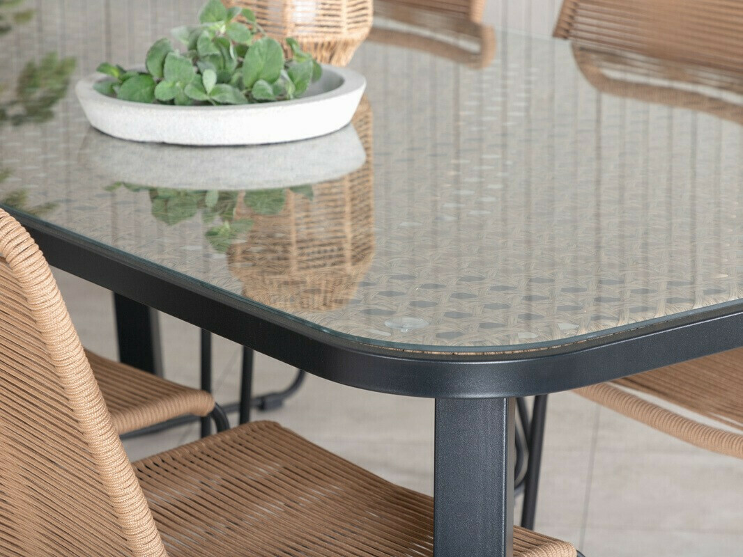 Tavolo e sedie set Dallas 2477 (Nocciola + Nero)