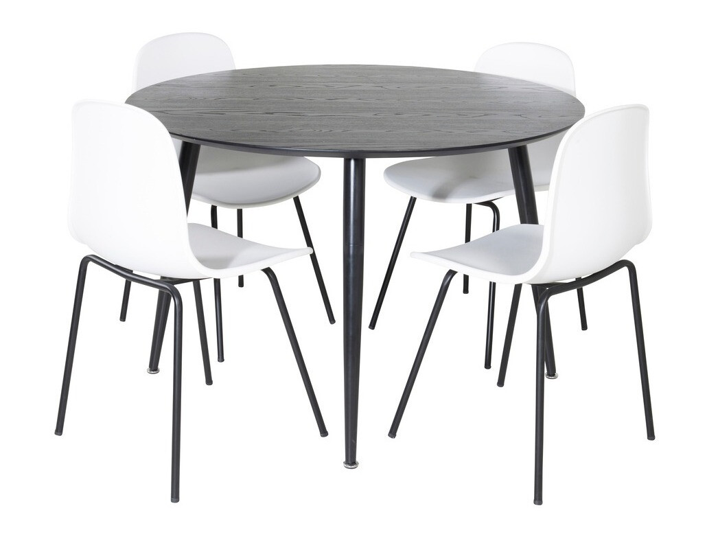 Set sala da pranzo Dallas 1622 (Bianco + Nero)