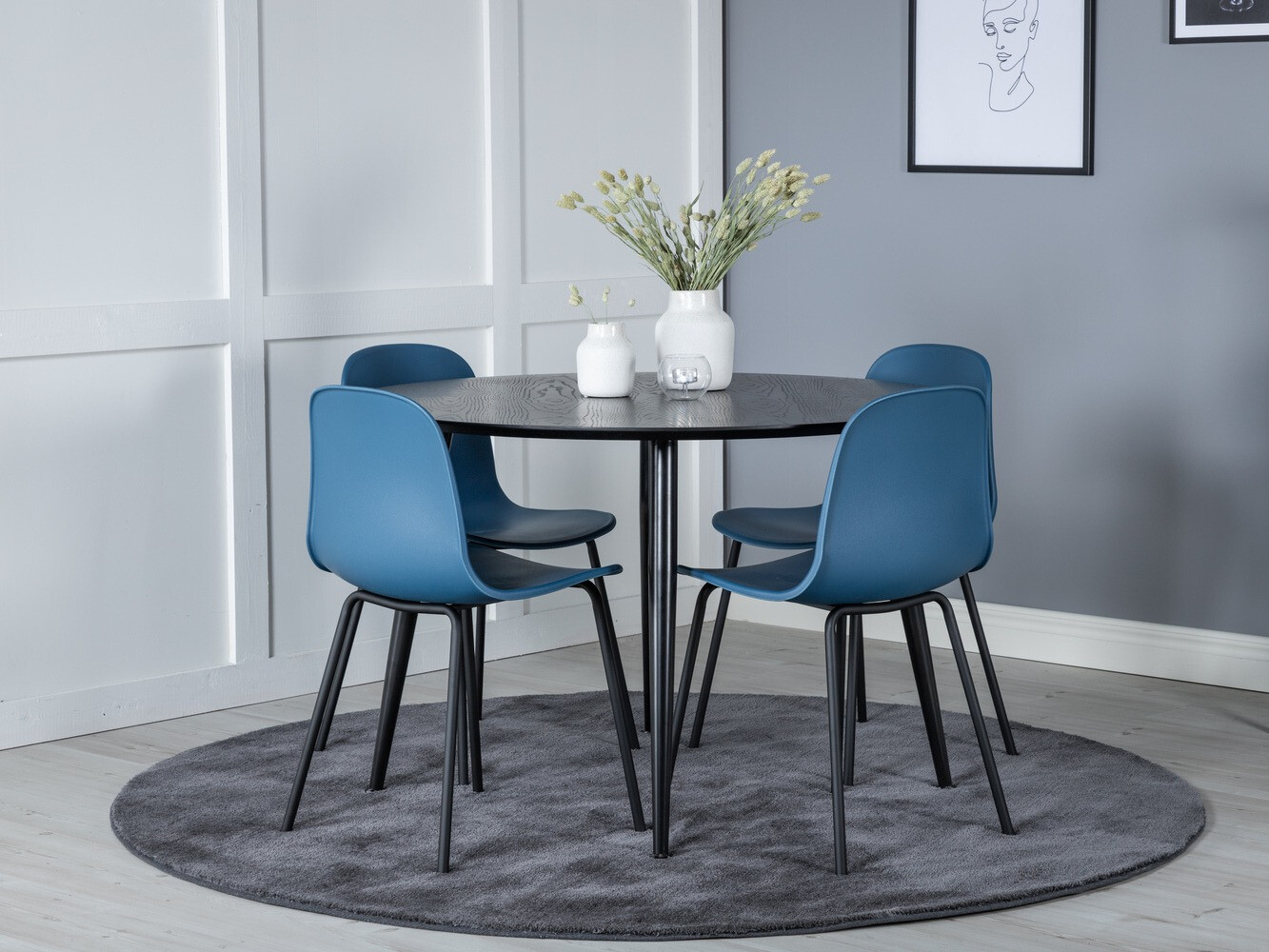 Set sala da pranzo Dallas 1622 (Blu + Nero)