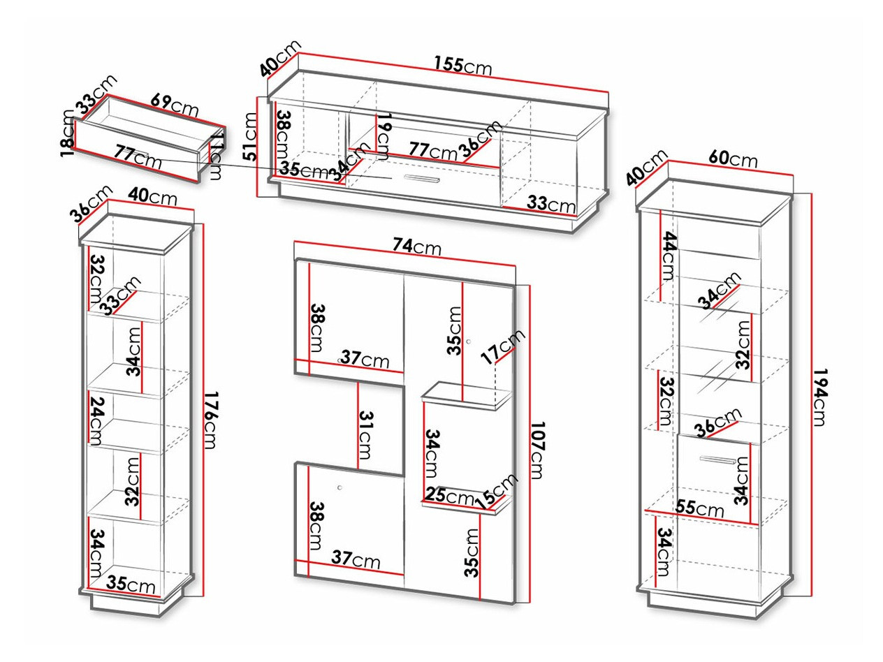 Parete attrezzata Tenodeu 115