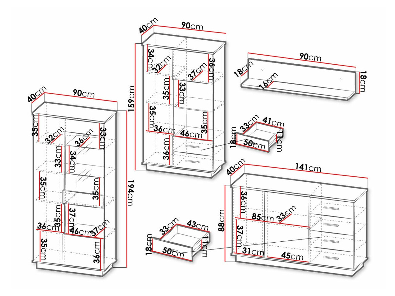 Parete attrezzata Tenodeu 116