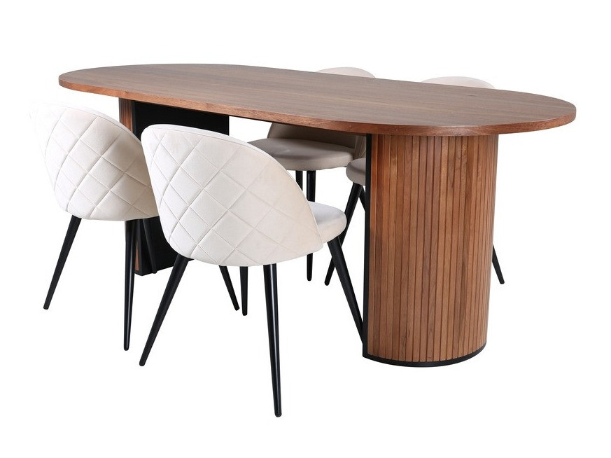 Set sala da pranzo Dallas 2764 (Crema + Nero)