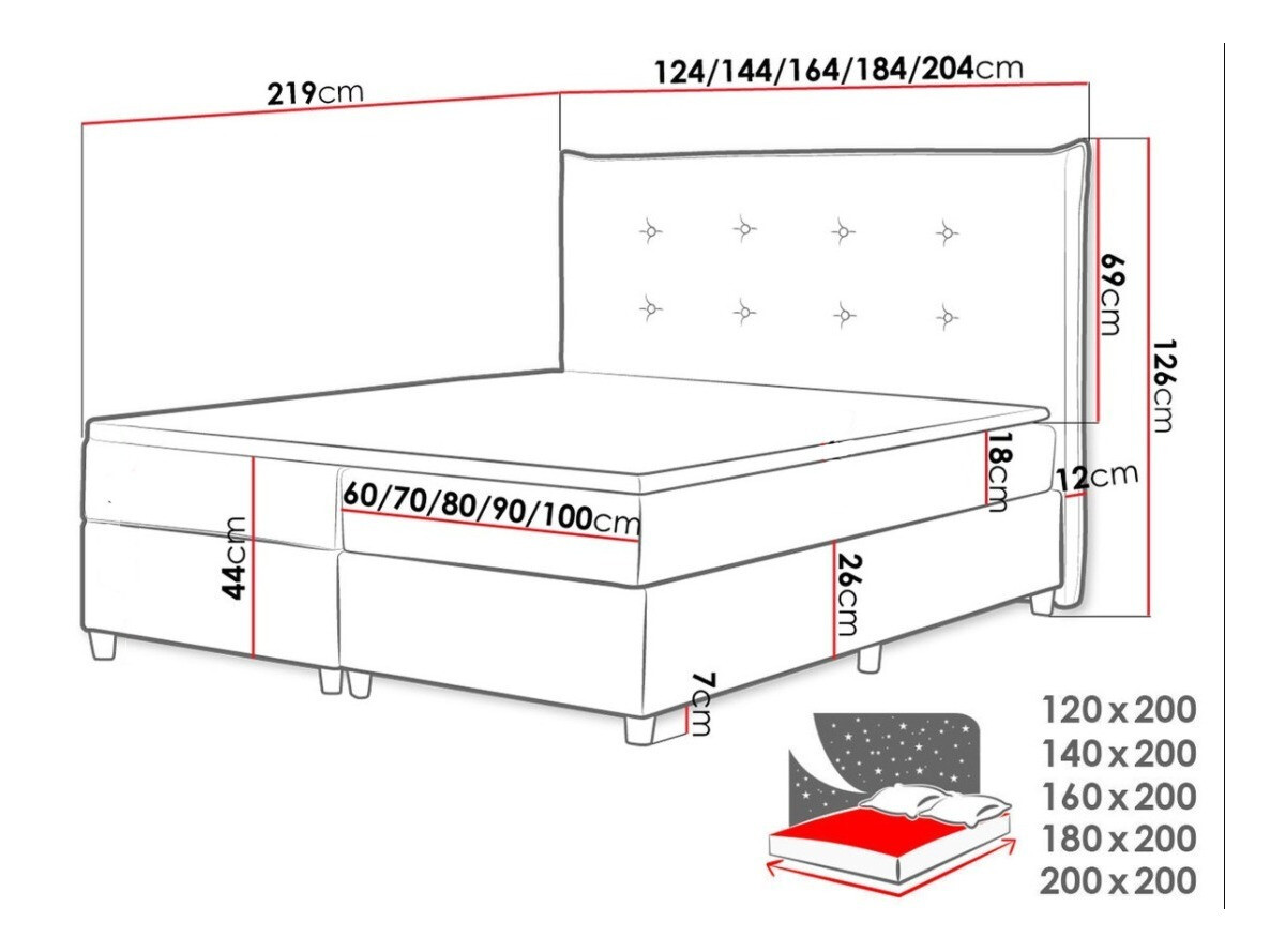 Letto continentale Titulus (Uttario Velvet 2955)
