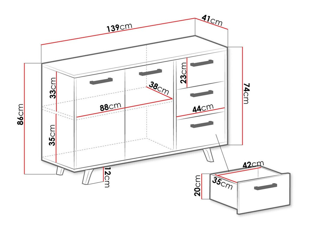 Cassettiera Delbalo 103 (Blu + D'oro)