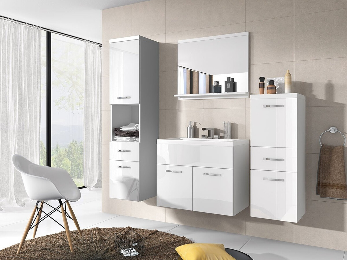 Set bagno Sarasota 109 (Bianco + Bianco lucido)