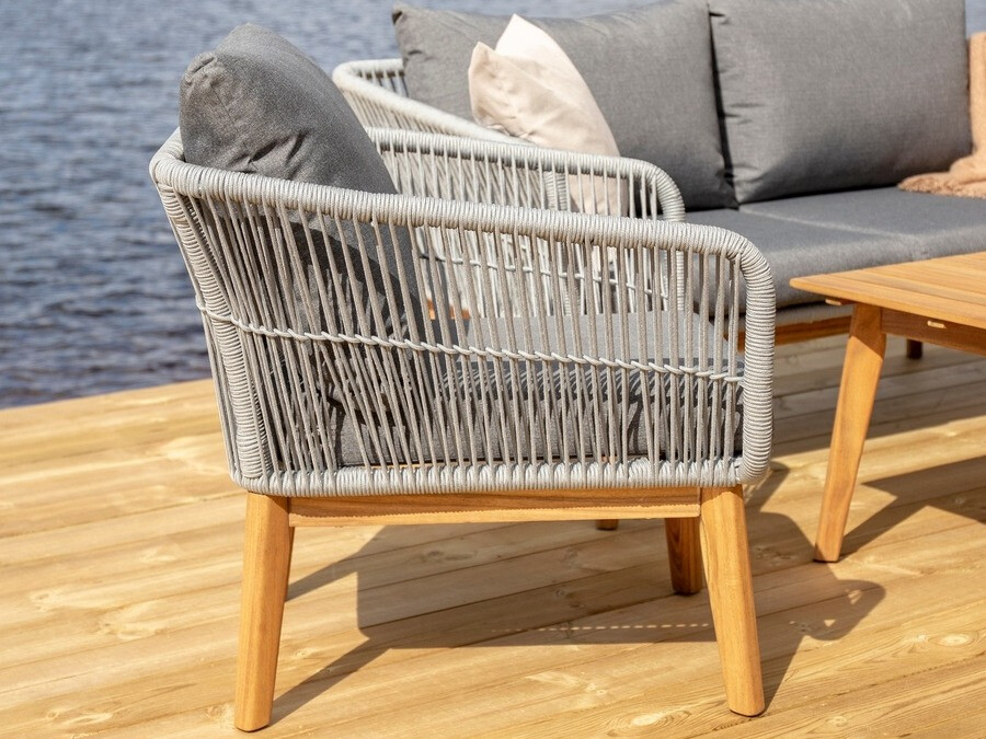 Mobili da giardino Dallas 661 (Grigio + Acacia)