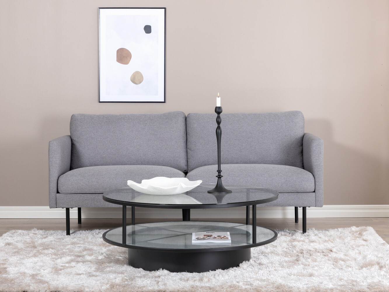 Divano Fercame 100 (Grigio + Nero)