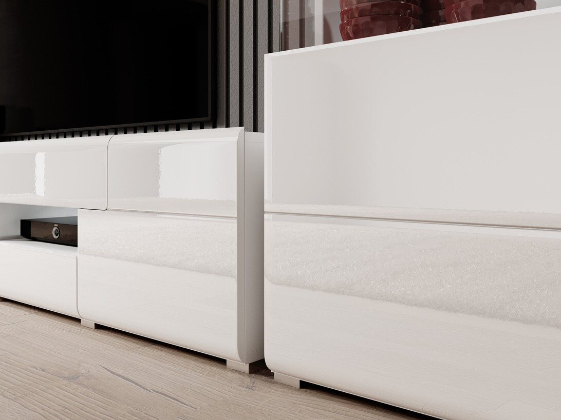 Cassettiera Torsone 108 (Bianco + Bianco lucido)