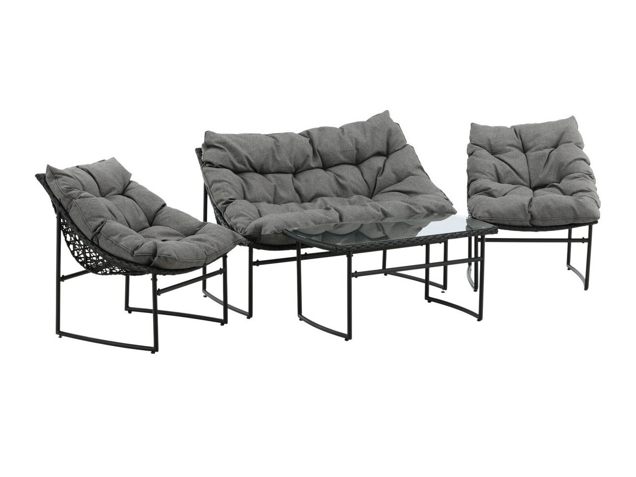 Mobili da giardino Dallas 4732 (Nero + Grigio)
