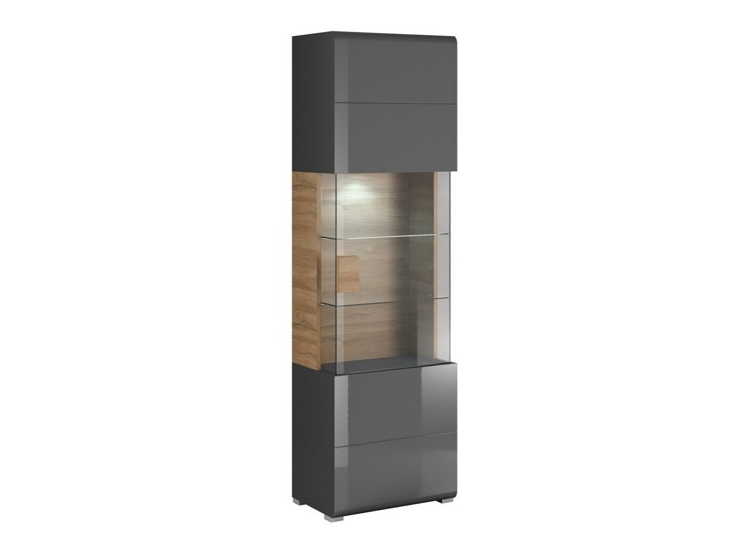 Scaffale Torsone 103 (Antracite + Gloss antracite + Nipote di quercia)