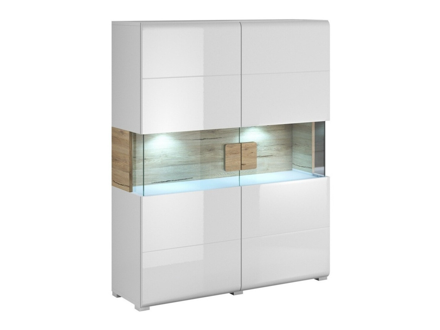 Scaffale Torsone 107 (Bianco + Bianco lucido + Quercia sanremo)