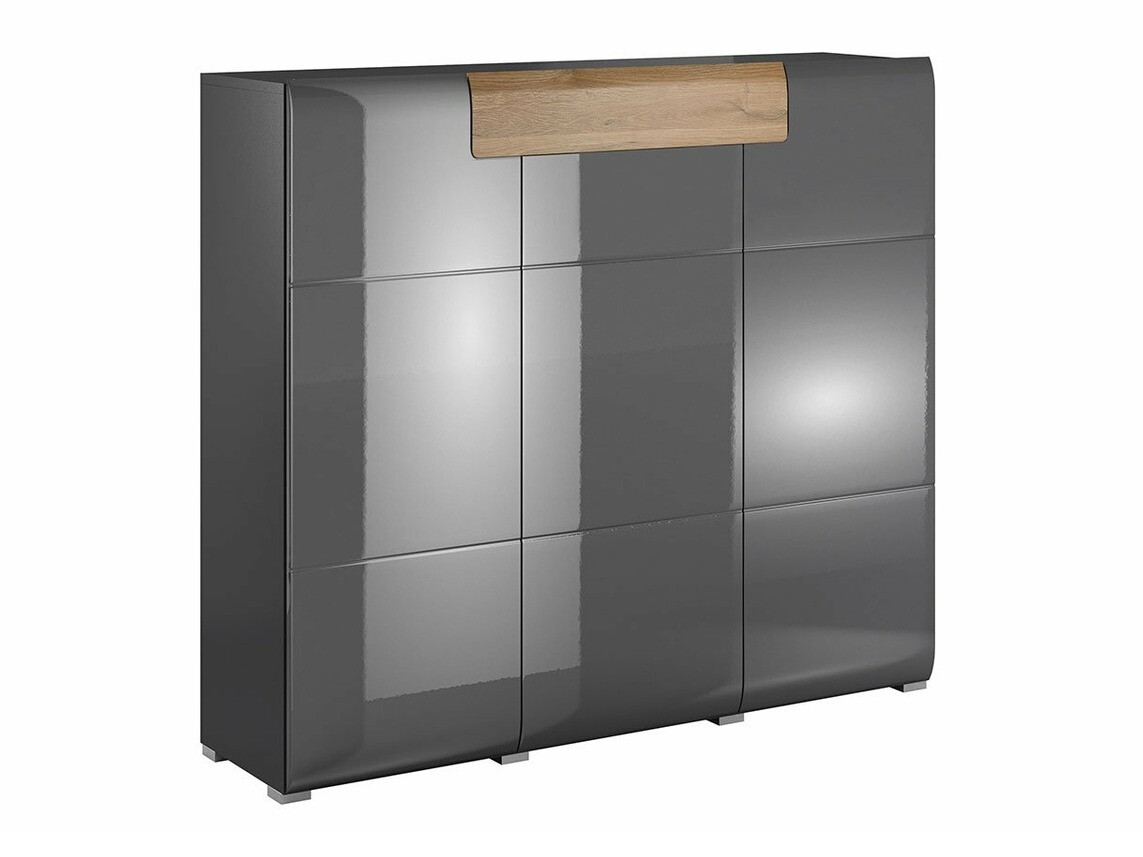 Cassettiera Torsone 112 (Antracite + Gloss antracite + Nipote di quercia)