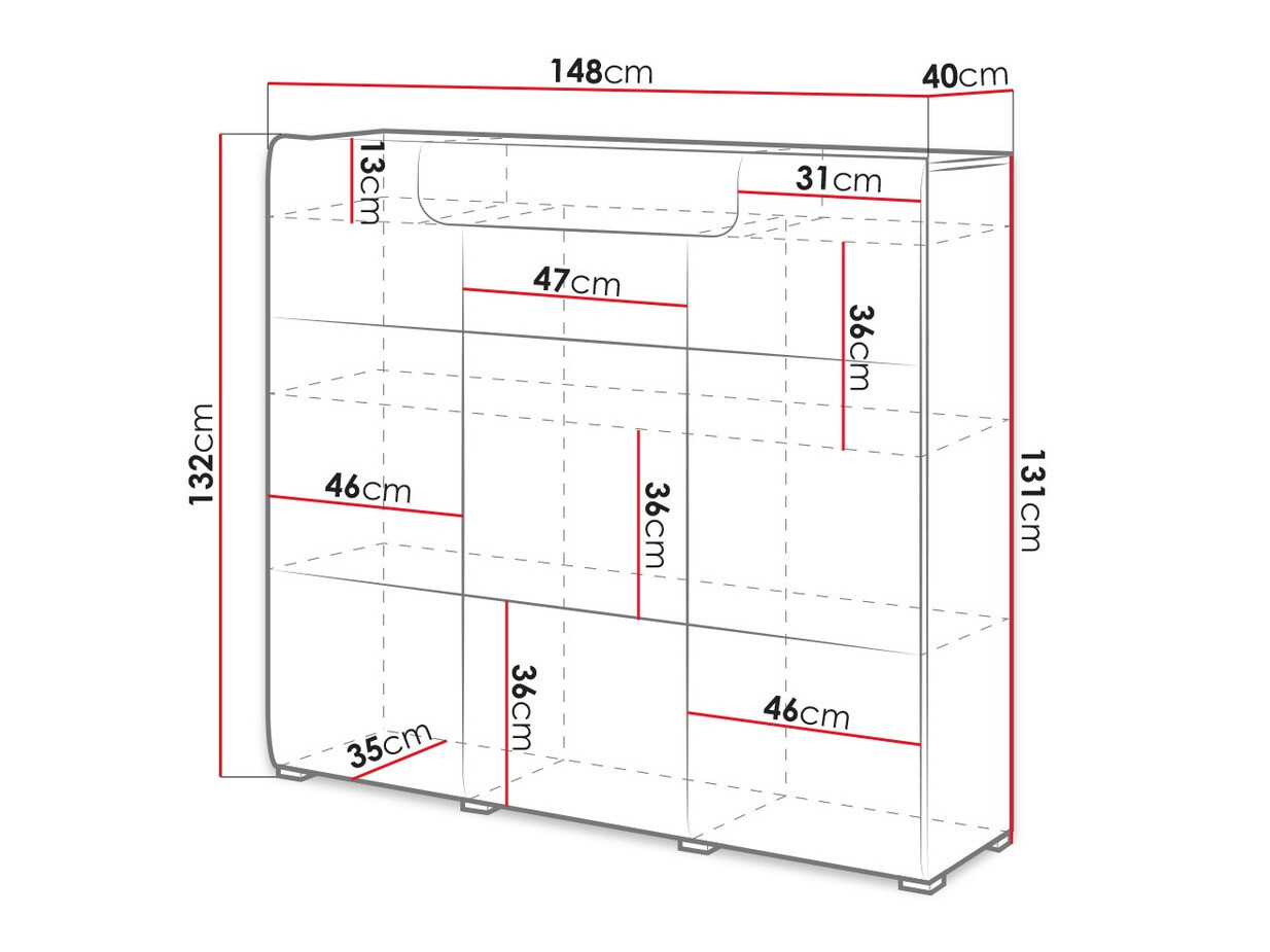 Cassettiera Torsone 112 (Antracite + Gloss antracite + Nipote di quercia)