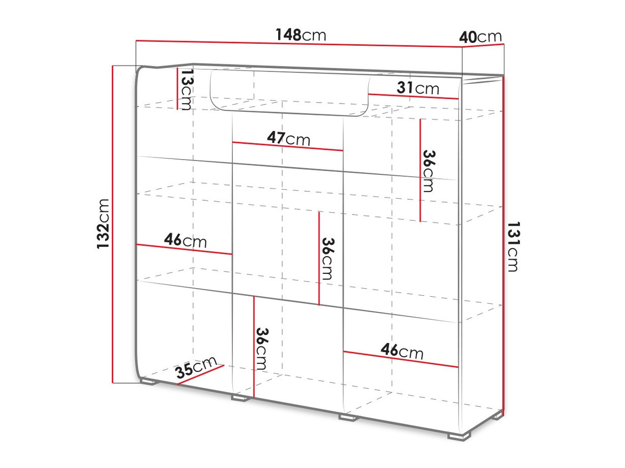 Cassettiera Torsone 112 (Bianco + Bianco lucido + Quercia sanremo)