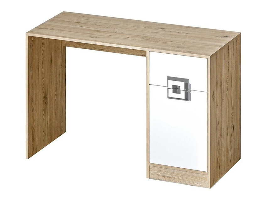 Scrivania da ufficio Balvire 110 (Rovere chiaro + Bianco + Grigio)