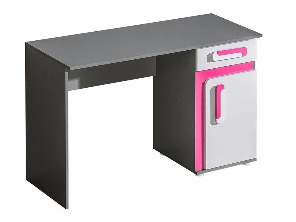 Scrivania da ufficio Levtala 109 (Antracite + Bianco + Fucsia)