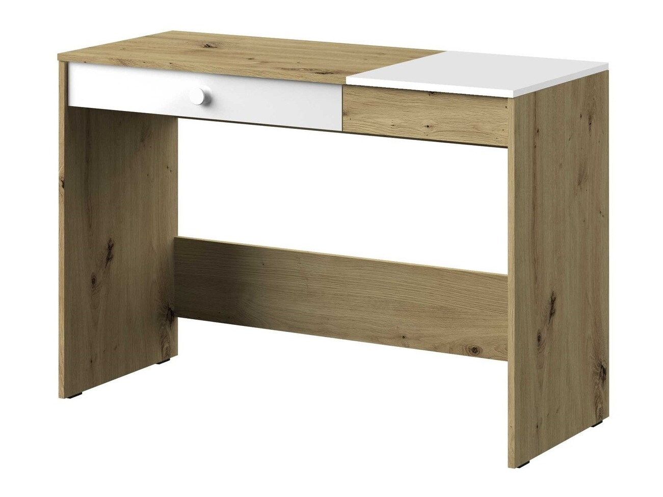 Scrivania da ufficio Mirelbu 109 (Rovere Artisan + Bianco lucido)