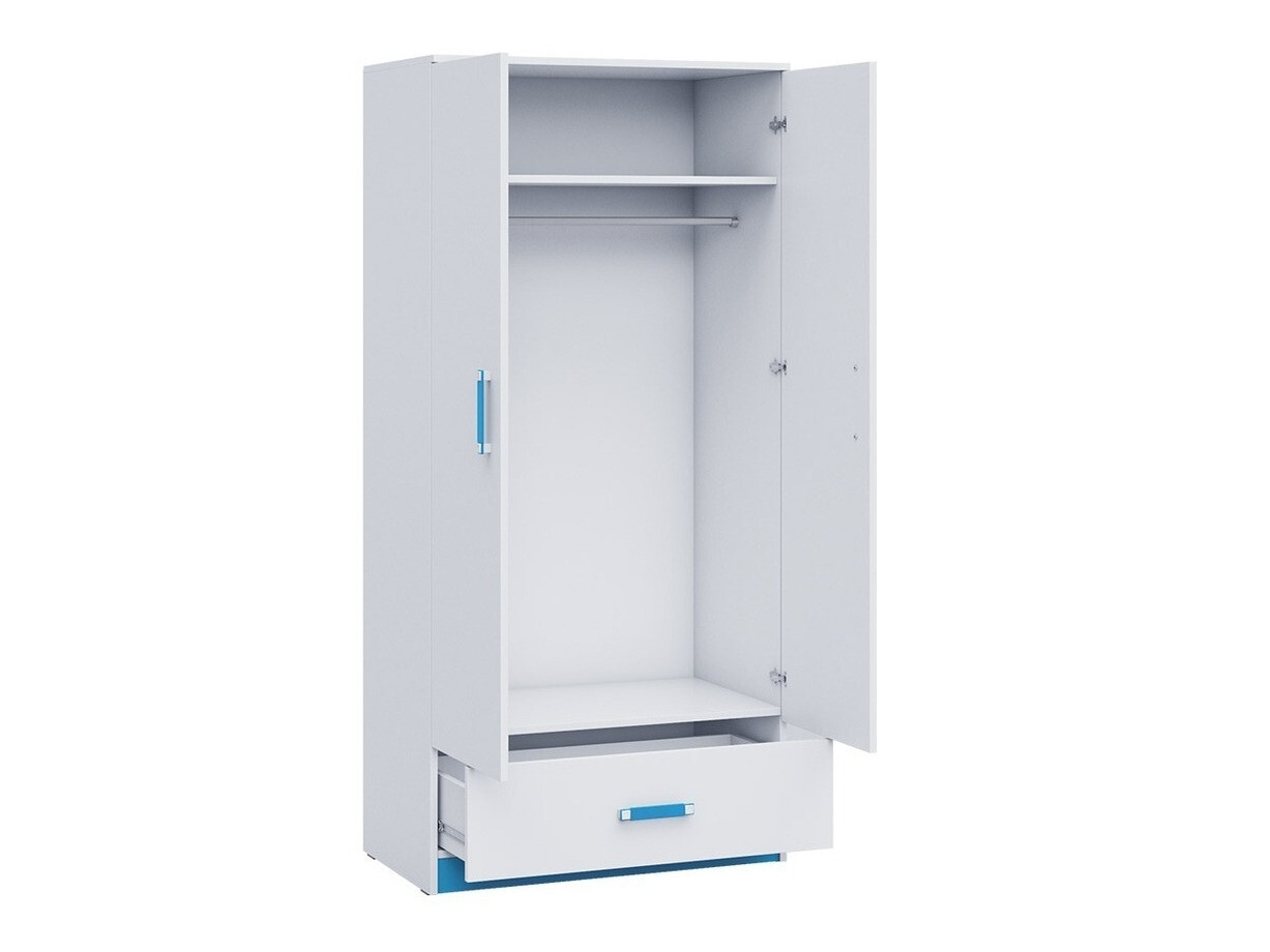 Parete attrezzata Lorlare 101 (Bianco + Grigio)