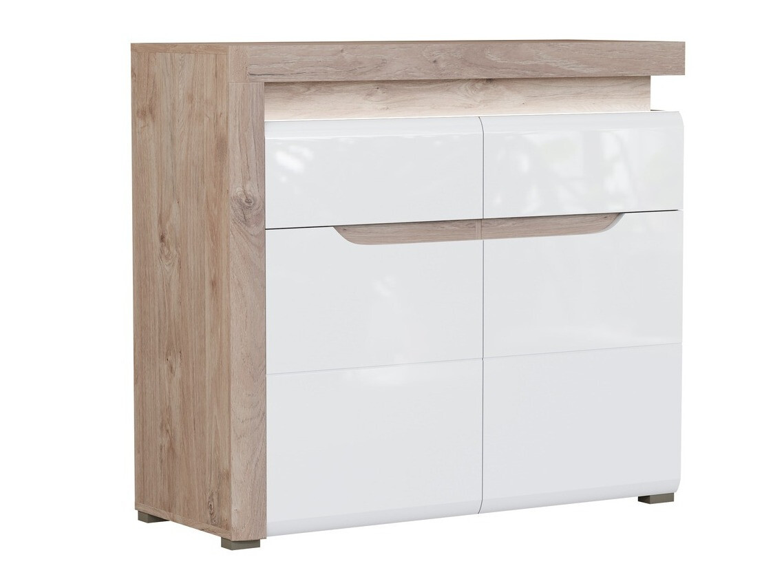 Cassettiera Revelmi 102 (Quercia + Bianco lucido)